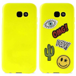 PURO Patch Mania &uuml;mbris seadmele Samsung Galaxy A3 (2017) koos 5 dekoratiivse embleemiga, kollane