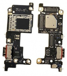 Flex Xiaomi 12T koos charging connector ja microphone, SIM card contact original (service pack)