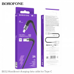 USB Kabelis Borofone "BX32" juodas "Type-C" 100cm (iki 5A)