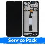 Ekranas skirtas Xiaomi Redmi 12C juodas su rėmeliu (Service Pack)