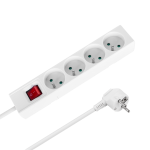 Rebel Prantsuse t&uuml;&uuml;pi pikendusjuhe, 4 pesa, 3 m, l&uuml;litiga, 3 x 1,5 mm, valge