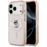 KARL LAGERFELD &uuml;mbris jaoks IPHONE 17 Pro compatible with MagSafe KLHMP17LHGCHGKBP (IML Choupette Sketch Logo) roosa