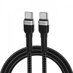 Wozinsky WNBCC1 USB-C / USB-C PD 65W kaabel 1 m - must