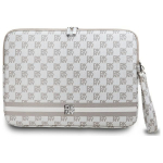 DKNY &Uuml;mbris Checkered Pattern Printed Stripes 14" Laptop &Uuml;mbris - Beige