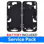 Ekraani raam / Sisekorpus Apple iPhone 15 + aku / Black / (Service Pack)