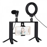 Blogimise nutitelefoni videokomplekt (LED r&otilde;ngasvalgusti, statiiv, telefonihoidik, mikrofon)