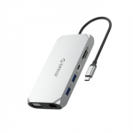 Orico XCR 12-&uuml;hes USB-C dokkimisjaam 3x USB-A 3.1 1x USB-A 2.0 1x USB-C PD 100W 1x USB-C 3.1 1x HDMI 1.4 4K 30Hz 1x VGA 1080p 1x SD 3.0 1x microSD 3.0 1x RJ45 Gigabit Ethernet 1x audio CTIA 3.5 mm - h&otilde;bedane