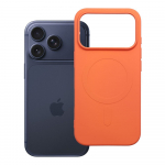 Case for iPhone 17 Pro / 18 Pro Silicone Mag Cover compatible with MagSafe (big hole) orange