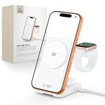 Tech-Protect A56 3-in-1 MagSafe 25W QI2.2 juhtmevaba laadija koos 100 cm USB-C / USB-C kaabliga &ndash; valge