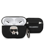 Karl Lagerfeld KLACAPSILGLBK AirPods Pro kate must/must silikoonist Ikonik