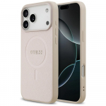 Guess Saffiano Classic Logo MagSafe &Uuml;mbris jaoks iPhone 17 Pro Max - Roosa