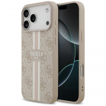 Guess 4G Printed Stripes MagSafe &uuml;mbris jaoks iPhone 17 Pro Max - roosa