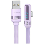 Laidas USAMS US-SJ651 66W USB-A/USB-C 1.2m violetinis