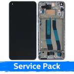 Ekranas skirtas Xiaomi Mi 11 Lite 4G (Lite 5G / Lite 5G NE) su rėmeliu / Snowflake White / (Service Pack)