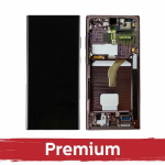 LCD ekranas suderinamas su Samsung S908 S22 Ultra su rėmeliu / Burgundy / OEM