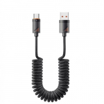 USB Laidas Essager "Chuan3" juodas "Type-C" 180cm (iki 7A)