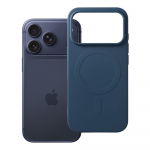 Case for iPhone 17 Pro / 18 Pro Silicone Mag Cover compatible with MagSafe (big hole) dark blue