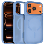 Liavec Cloudy Case with Metal Camera Frame for Iphone 18 Pro/17 Pro light blue Control Button)