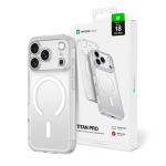 AmazingThing Titan Pro Lens &uuml;mbris mudelile iPhone 18 Pro Max, kaamerakaitsega ja paelakinnitusega, &uuml;hildub MagSafe'iga &ndash; v&auml;rv: l&auml;bipaistev