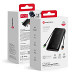 Akupank FORCELL F-ENERGY F20K6 Multicharge sisseehitatud USB-C- ja Lightning-kaablitega, PD QC3.0, 3 A, 35 W, 20000 mAh, must