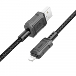 Kabelis USB A į Lightning Hoco 2,4A 1 m X94 juodas