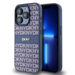 DKNY Leather Mono Stripe & Metal Logo &uuml;mbris jaoks iPhone 15 Pro - sinine