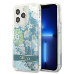 Guess GUHCP13XLFLSN iPhone 13 Pro Max 6.7" roheline/roheline k&otilde;vakaane Flower Liquid Glitter