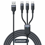 USB Laidas Joyroom "3in1 / S-A18" juodas 30cm
