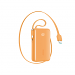 Joyroom JR-PR2 35W 10000mAh Powerbank Sisseehitatud USB-C ja Lightning Kaablitega - Oranž