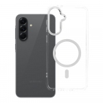 &Uuml;mbris Samsung A56 Frame Clear Hybrid Mag Cover &uuml;hilduv MagSafe-ga l&auml;bipaistev