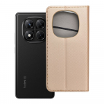 SMART CASE knygos tipo dėklas telefonui XIAOMI Redmi Note 14 PRO 5G / 14 PRO PLUS 5G auksinis