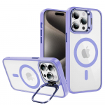 Tel Protect Magnetinis dėklas telefonui su stovu Iphone 14 Pro &scaron;viesiai violetinė