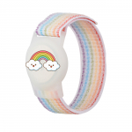 AirTag &Uuml;mbris with Strap jaoks Kids Nylon Wristband - with Rainbow Colored Strap
