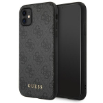 Guess GUHCN61G4GFGR iPhone 11 / Xr 6,1"pilkas/pilkas hard dėklas 4G Metal Gold Logo