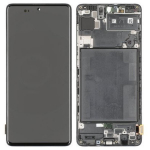 LCD screen Samsung A715 A71 2020 with touch screen and frame Black original (service pack)