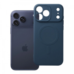 Case for iPhone 17 Pro Max / 18 Pro Max Silicone Mag Cover compatible with MagSafe (camera protection) dark blue