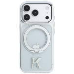 Karl Lagerfeld IML Ring Stand 360 Kameo Metal MagSafe &uuml;mbris iPhone 18 Pro Max / 17 Pro Max jaoks, l&auml;bipaistev