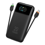 Akupank Veger Fuerza 10 W1212B sisseehitatud USB-C- ja Lightning-kaablitega, PD 20 W, 10000 mAh, must