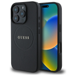 Guess Grained Kuldne Ring MagSafe &uuml;mbris jaoks iPhone 16 Pro Max - must