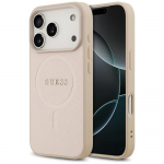Guess Saffiano Classic Logo MagSafe &Uuml;mbris jaoks iPhone 17 Pro - Roosa