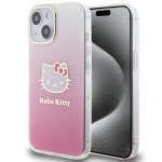 Hello Kitty IML Gradient Electrop Kitty Head &uuml;mbris jaoks iPhone 15 - roosa