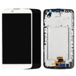 Ekranas skirtas LG K420n K10 su rėmeliu baltas HQ