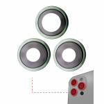 Rear Camera Lens &Uuml;hildub Apple iPhone 11 Pro / Pro Max Rear Camera Lens Original 3in1 (Koos Roheline Frame)