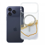 &Uuml;mbris iPhone 17 Pro Max / 18 Pro Max (madal kaamera serv) Golden &uuml;hildub MagSafe-ga valge