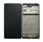 LCD screen Samsung M515 M51 2020 with touch screen and frame black original (service pack)