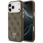 Guess 4G Triangle Logo MagSafe &uuml;mbris iPhone 18 Pro Max / 17 Pro Max &ndash; pruun ja h&otilde;bedane