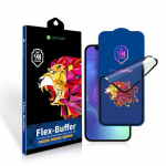 Apsauginis stiklas (m) - Bestsuit Flex-Buffer Hybrid Glass 5D su antibakterine Biomaster danga Apple iPhone 12 mini juodas (m)