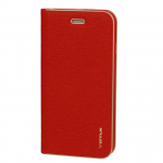 Vennus knygos tipo dėklas su rėmeliu Xiaomi Redmi 9T telefonui raudonas