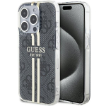 Guess IML 4G kuldne Stripe &uuml;mbris jaoks iPhone 15 Pro Max - must