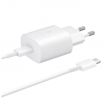 Samsung 25W EP-TA800EWE USB-C wall laadija koos Samsung EP-DA705BWE USB-C / USB-C kaabel replacement packaging - valge
